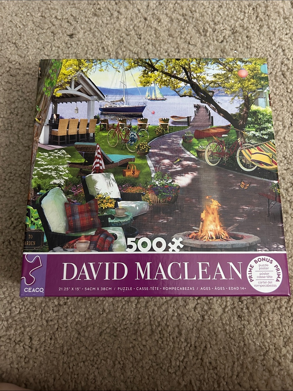 500-Piece Jigsaw Puzzle - Colorful Lakeside Scene